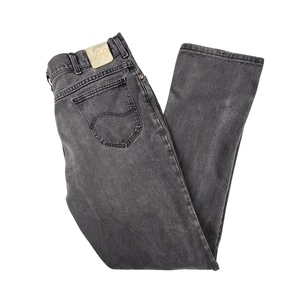 VTG Lee Jeans Mens 40x36 Black Regular Fit Straight Leg Denim 90s Faded Grunge